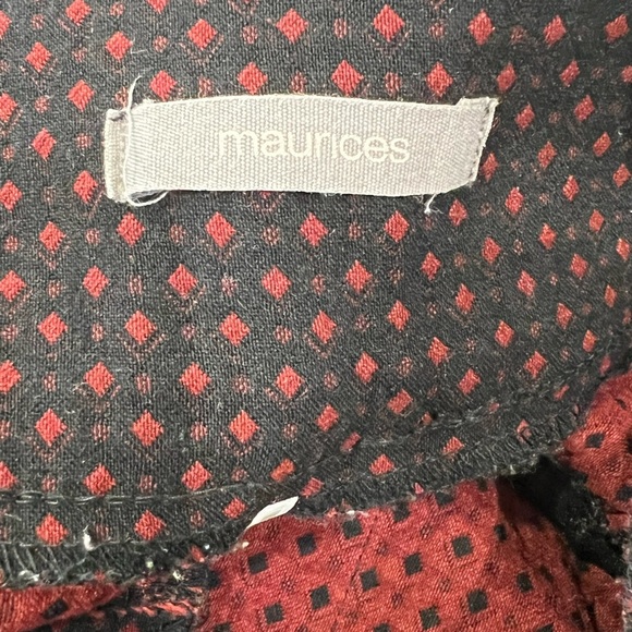 Maurices Black Ankle Pants Red Elastic Waist Size M - Picture 6 of 10